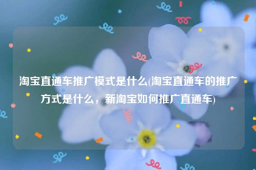 淘宝直通车推广模式是什么(淘宝直通车的推广方式是什么，新淘宝如何推广直通车)