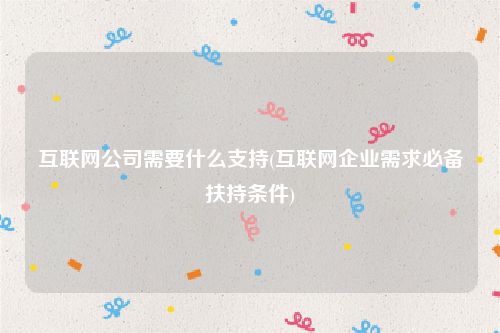 互联网公司需要什么支持(互联网企业需求必备扶持条件)