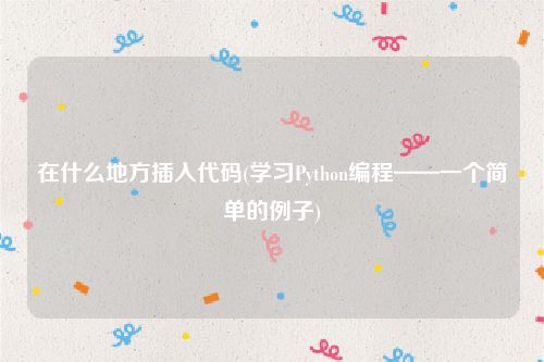 在什么地方插入代码(学习Python编程——一个简单的例子)