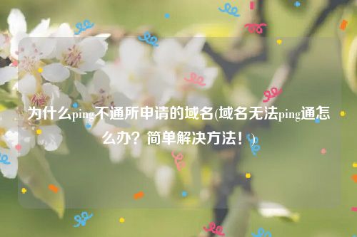为什么ping不通所申请的域名(域名无法ping通怎么办？简单解决方法！)