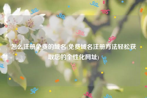 怎么注册免费的域名(免费域名注册方法轻松获取您的个性化网址)