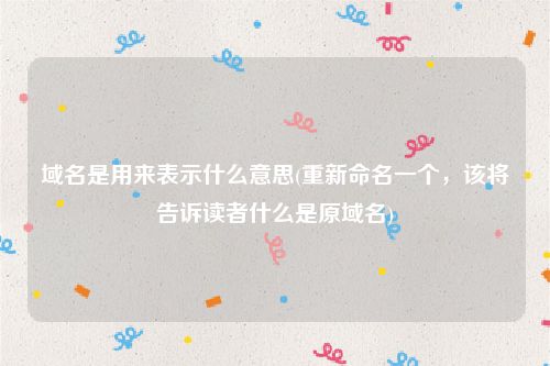 域名是用来表示什么意思(重新命名一个，该将告诉读者什么是原域名)